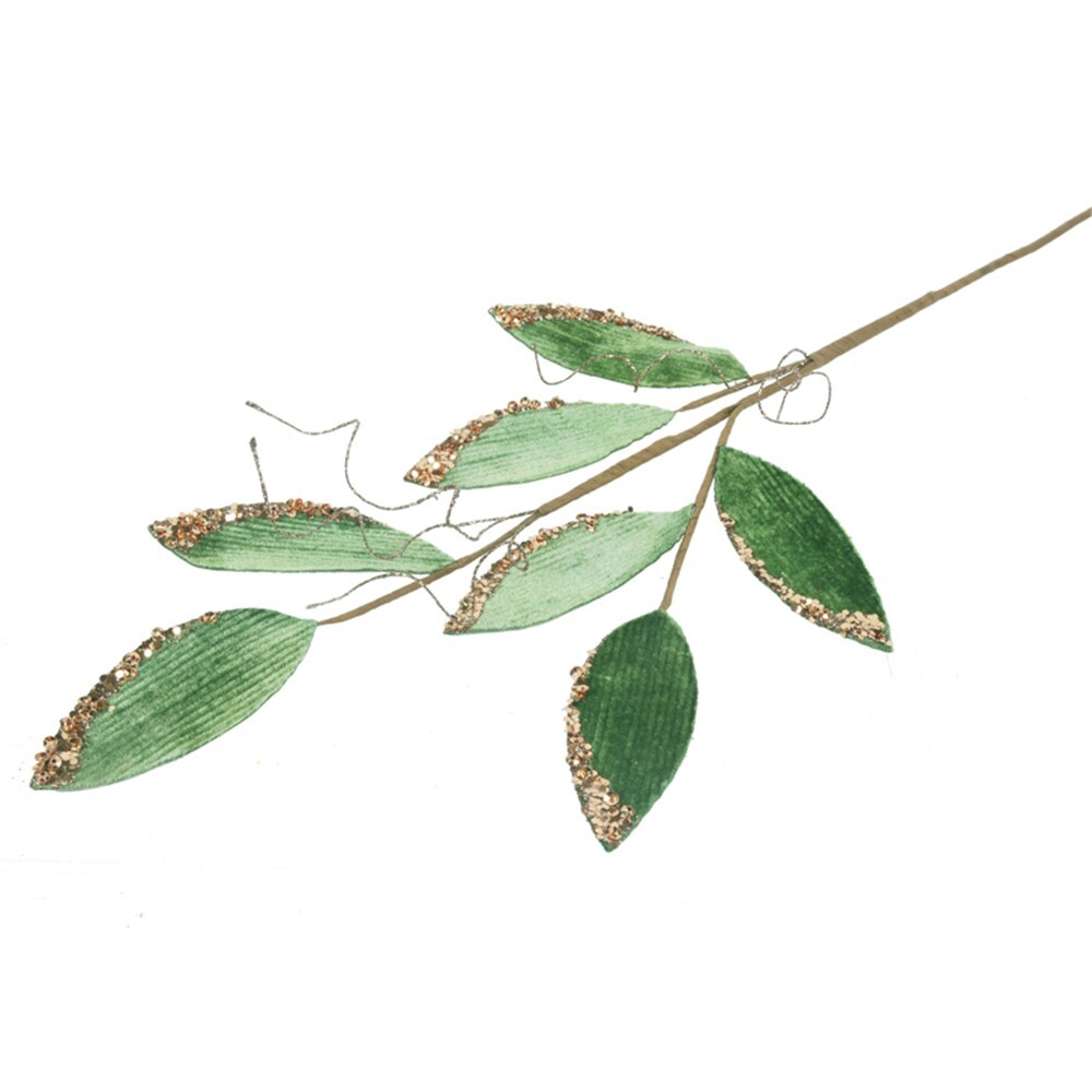 Emerald Green Leaf Pick With Copper Sequin Stem
