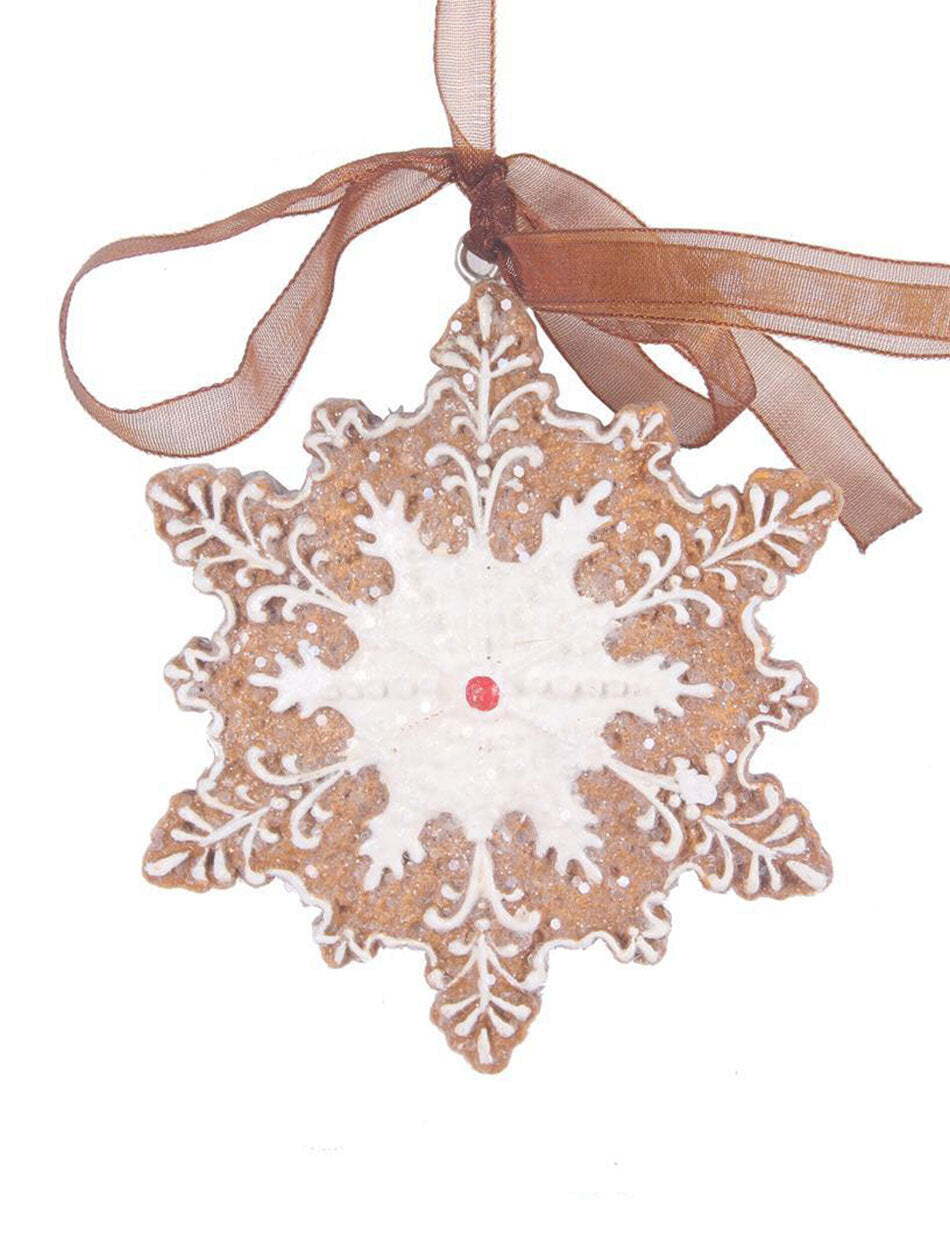 Gingerbread Snowflake Christmas Tree Hanging Ornament