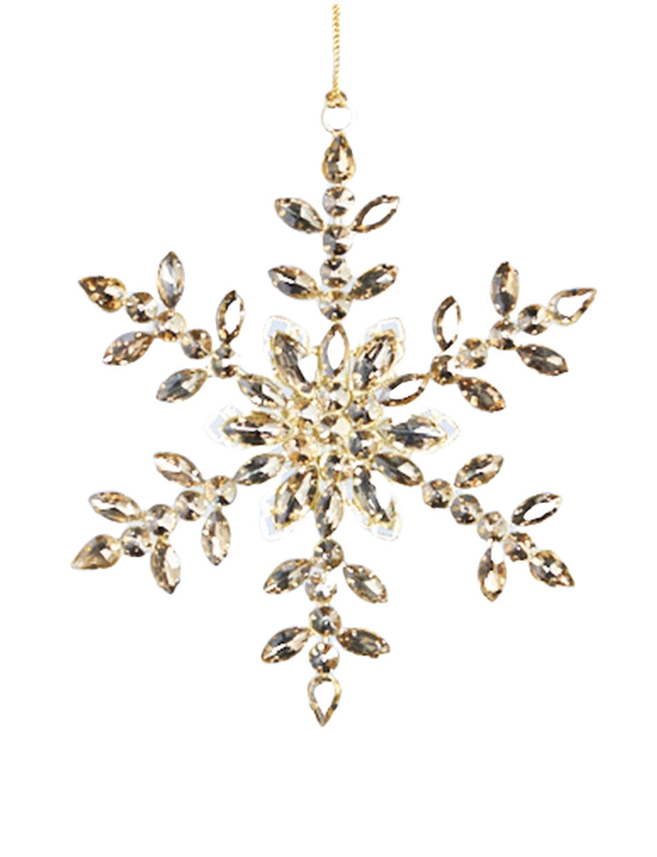 Amber Glass Snowflake - 15cm