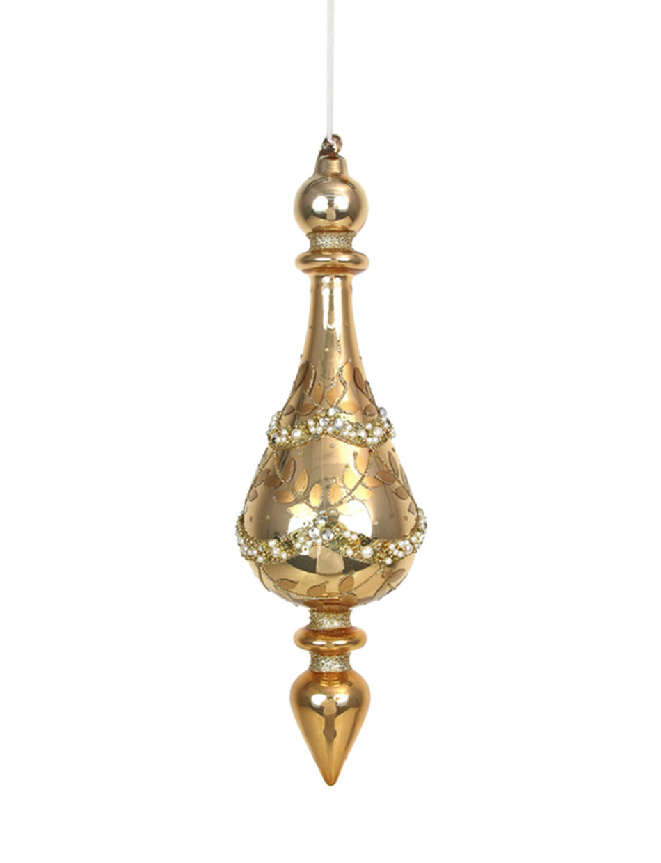 Antique Glass Gold Finial 24cm