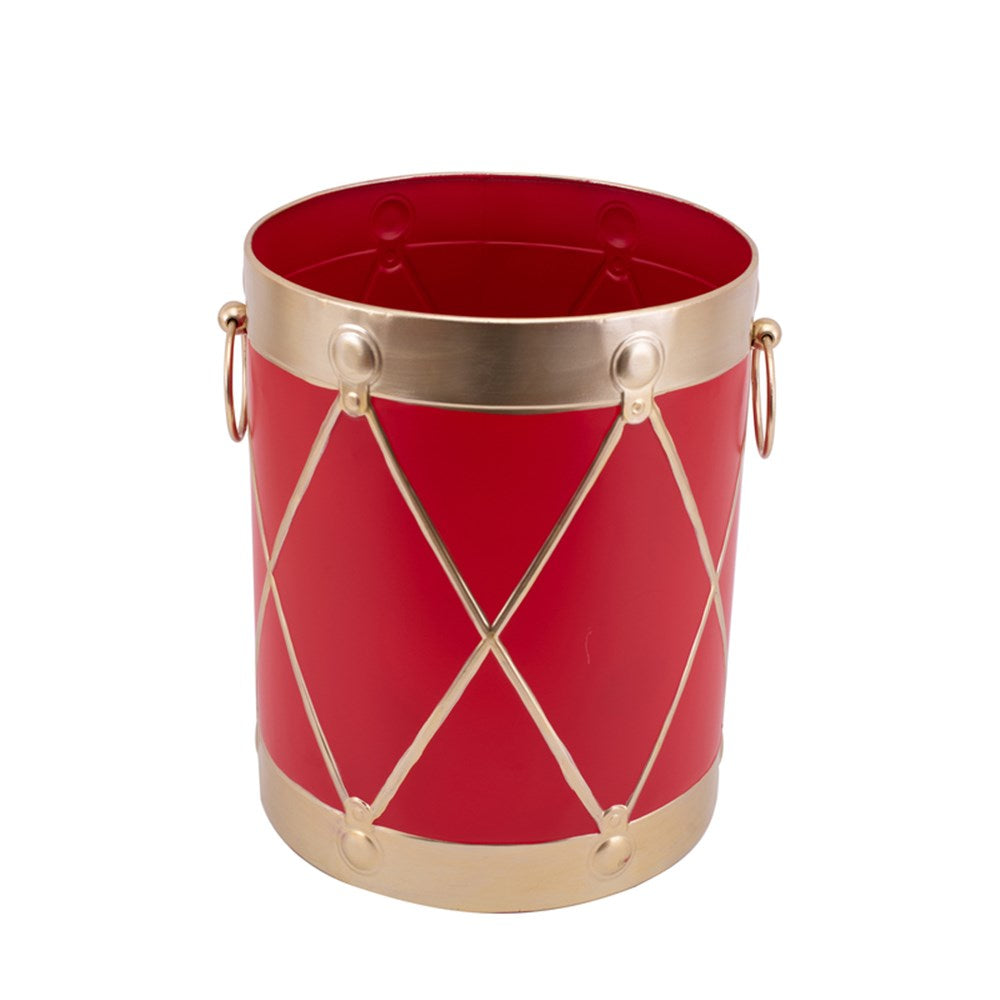 Red and Gold Christmas Drums - Set of 3