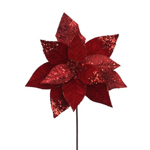 Red Velvet Poinsettia with Stem