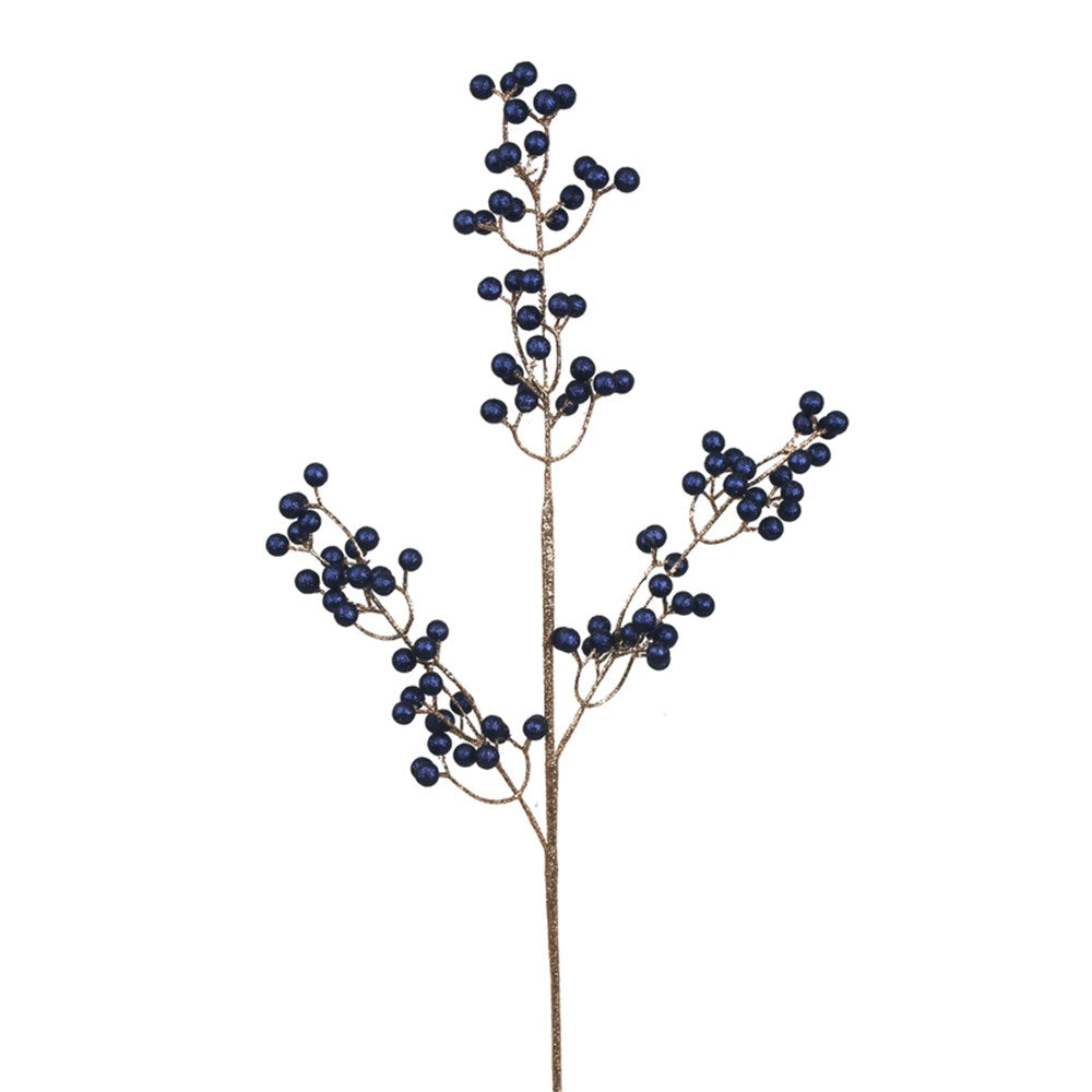 Midnight Blue and Rose Gold Berry Stem