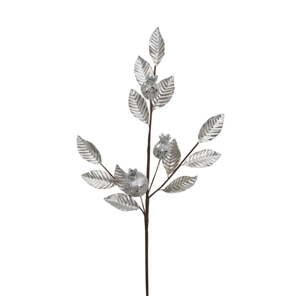 Silver Leaf Stem with Pomegranate Finish