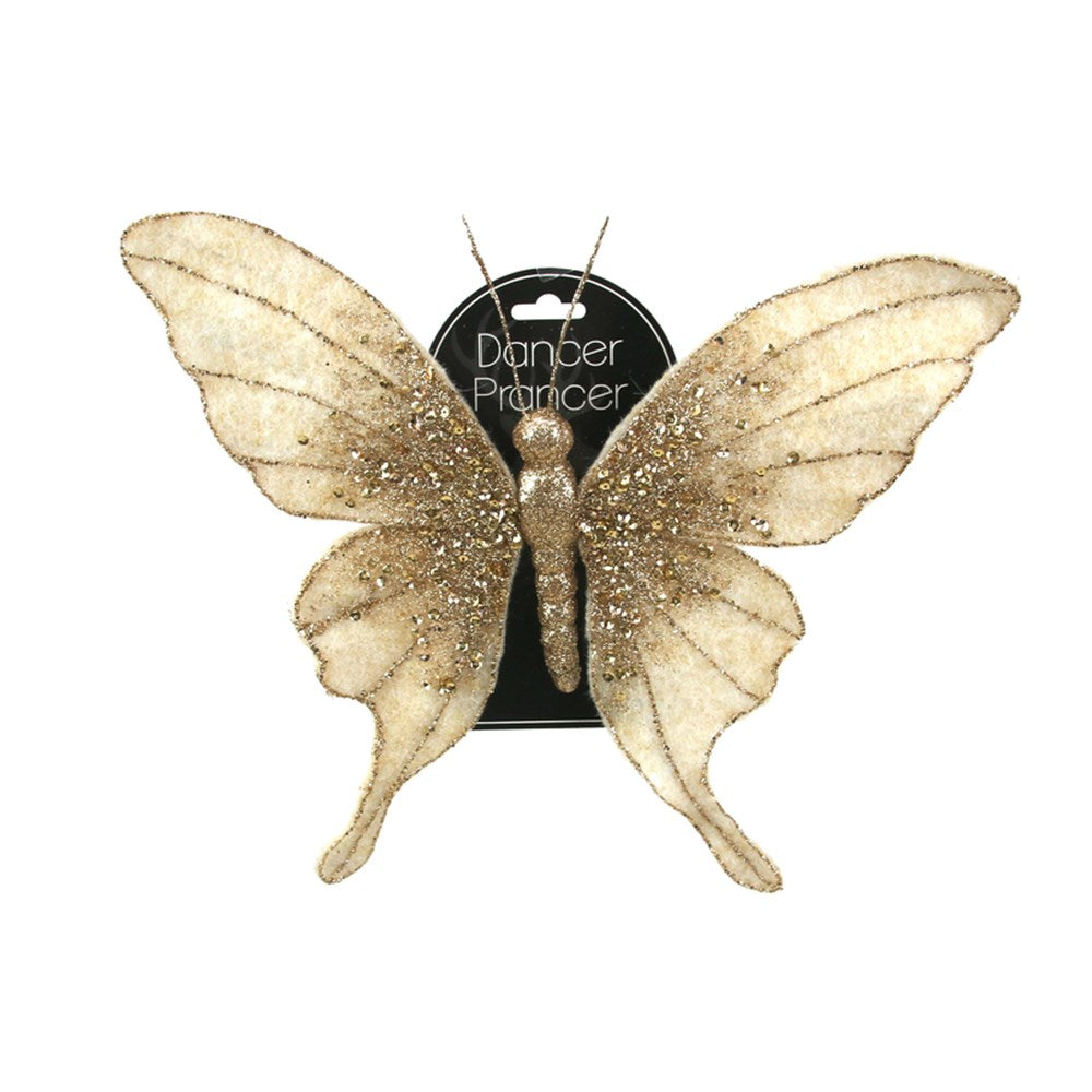 Champagne Butterfly with clip - 27cm