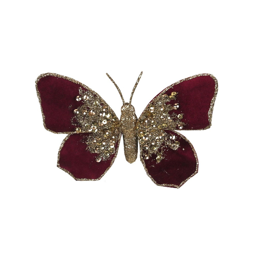 Burgundy Velvet Butterfly