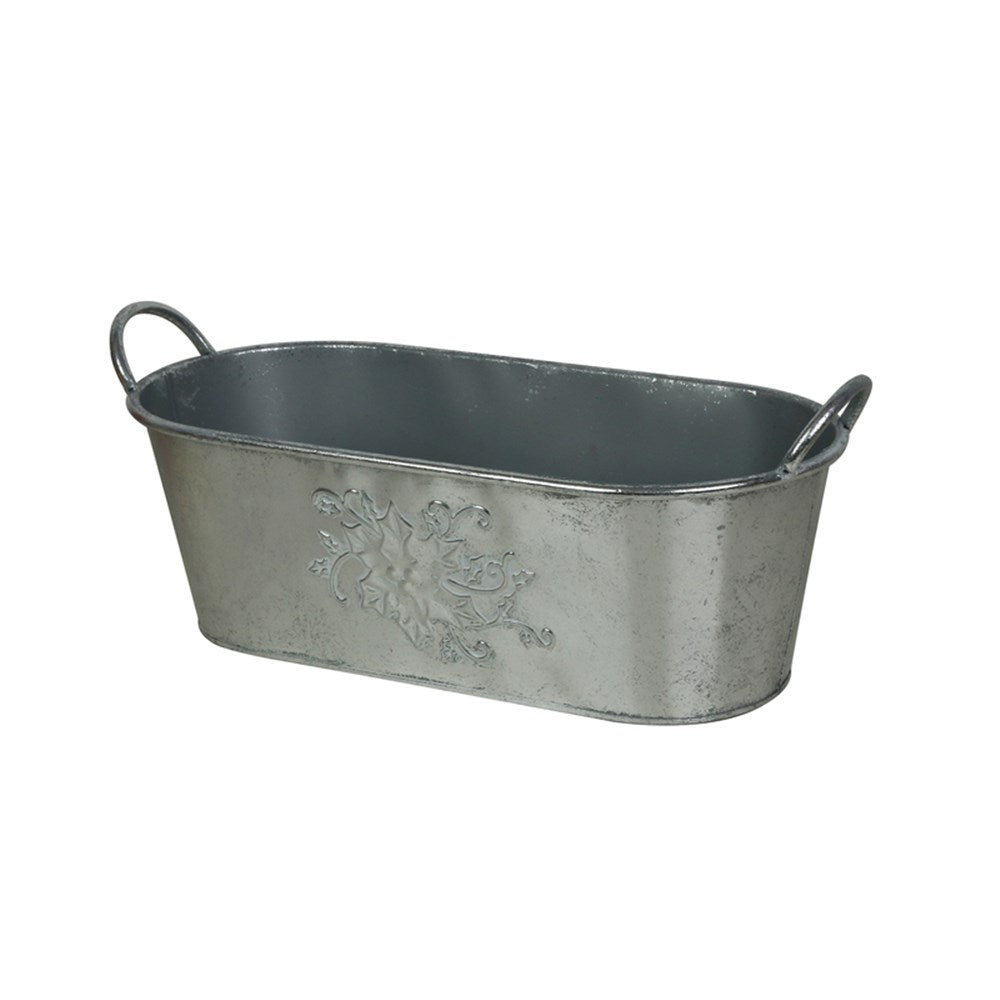 Silver Metal Planter - 49cm