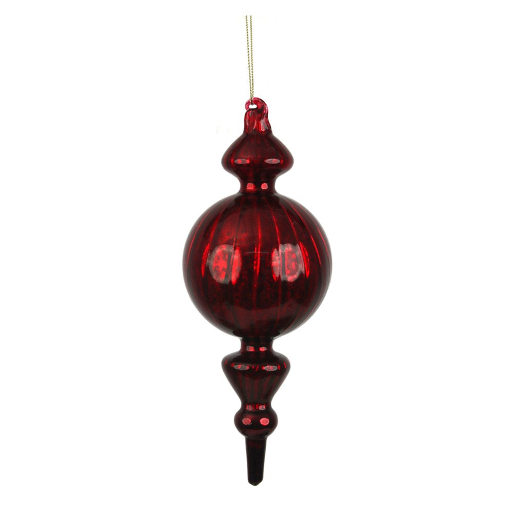 Red Mercury Glass Finial - 12cm
