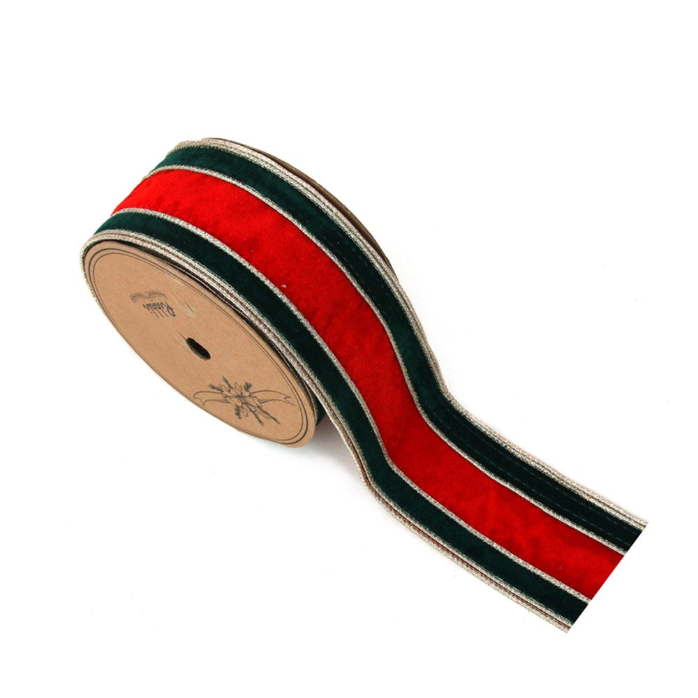 Red an Green Wire Edge Ribbon