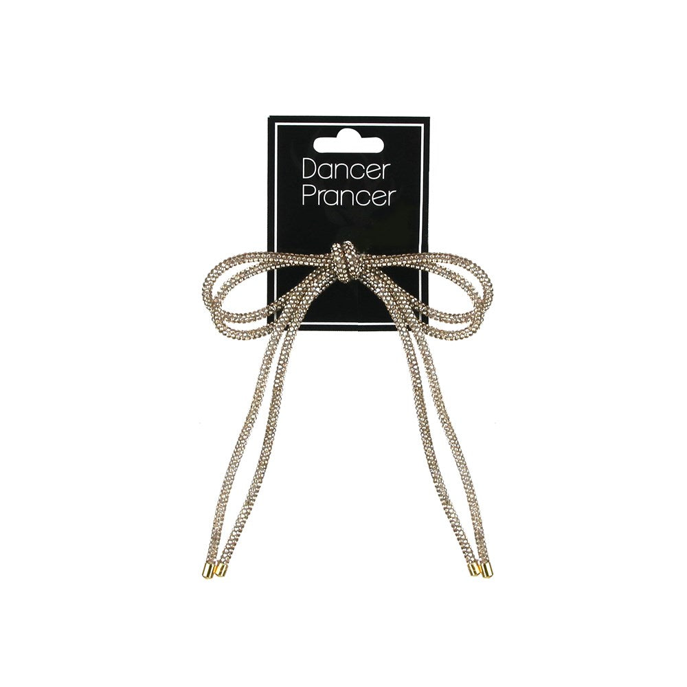 Champagne Diamante Double Bow