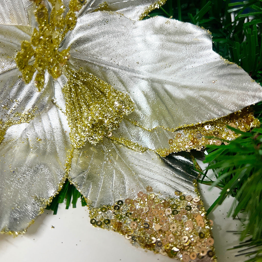 Flower silver and gold