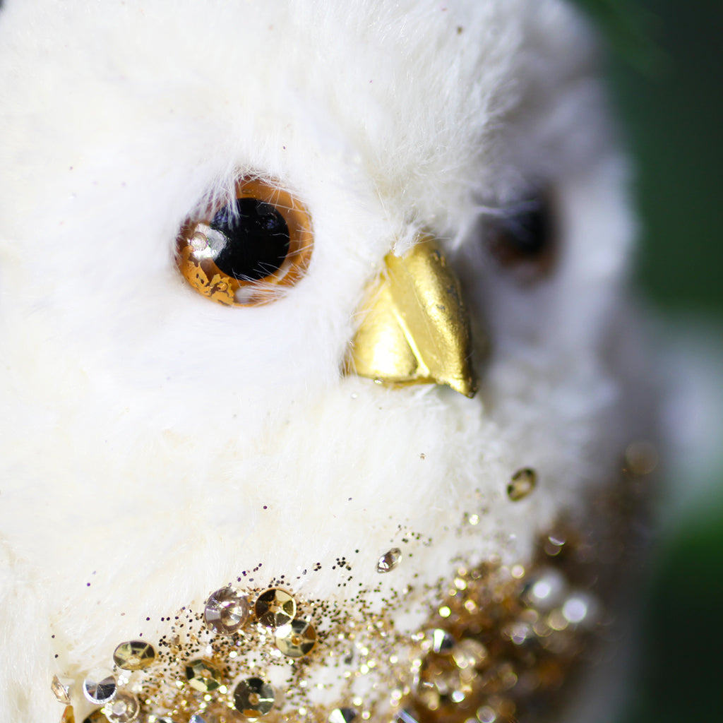 18cm White Owl Christmas Tree Ornament