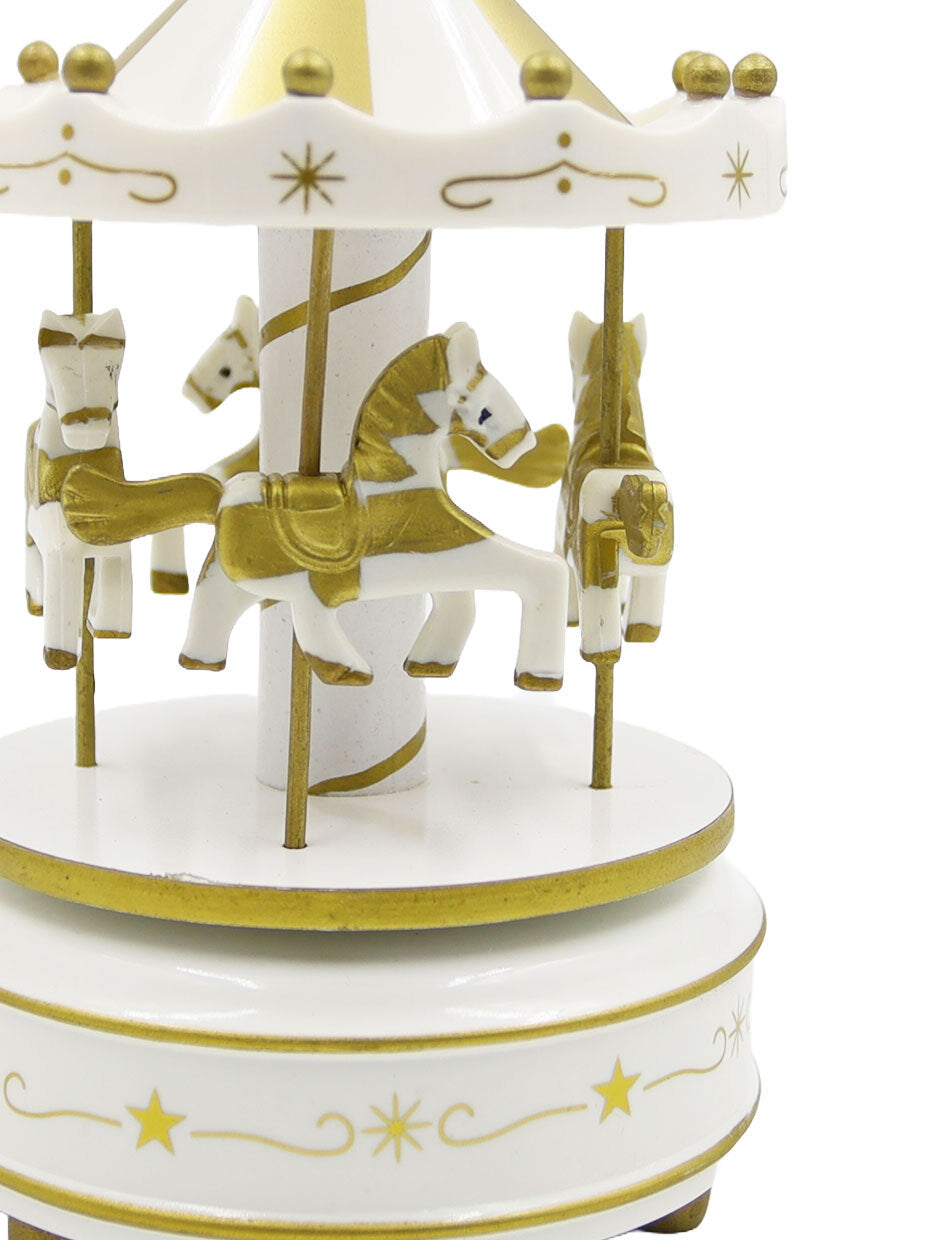 WOODEN Musical Carousel - White
