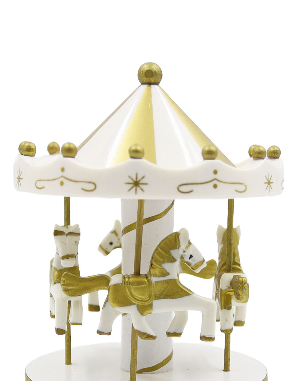 WOODEN Musical Carousel - White