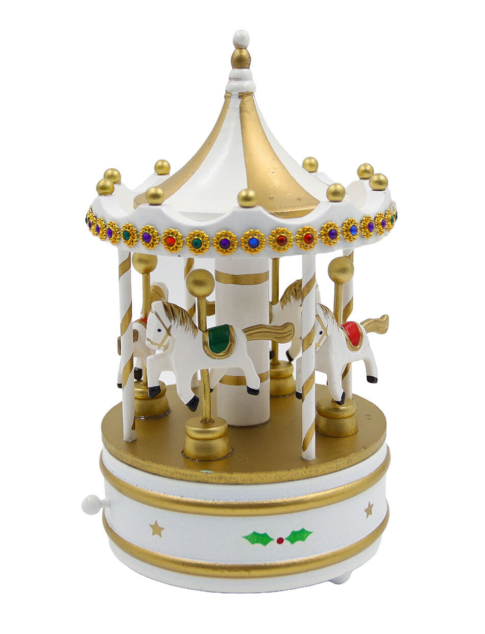 WOODEN Musical Carousel - white