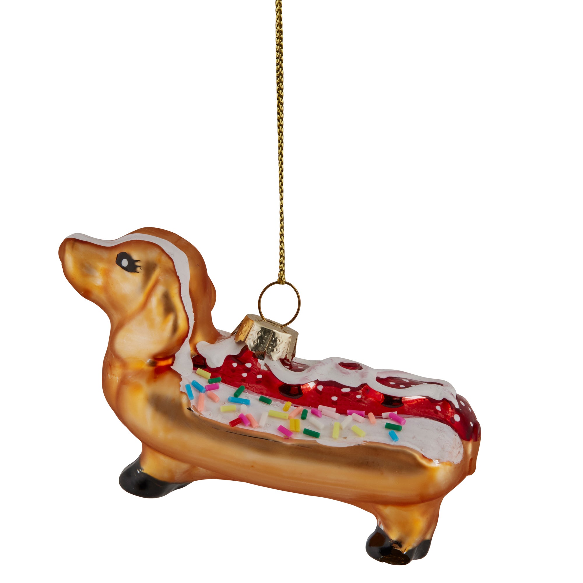 Glass Sausage Dog Hanging Ornament