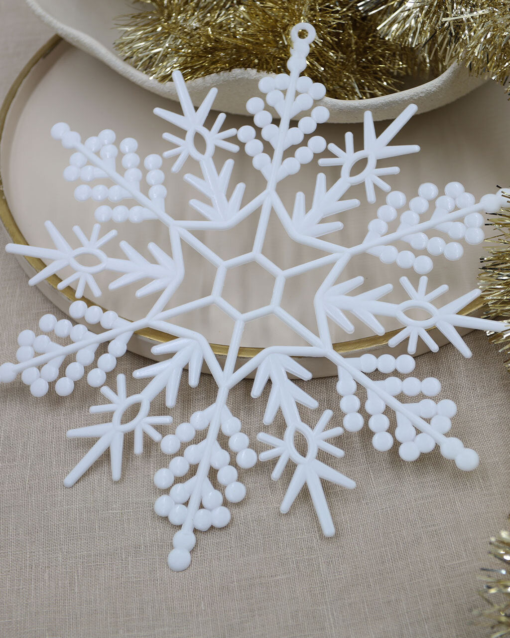 WHITE SNOWFLAKES 4 Pack 300mm Ornament