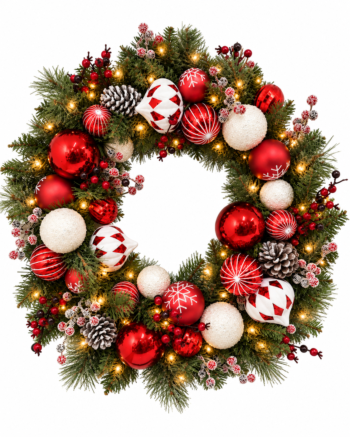 Peppermint Lane Christmas Wreath - 66cm / 28 Inch