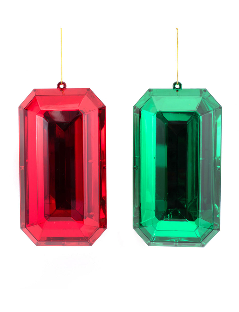 Rectangle Red and Green Jewel Ornament 24cm