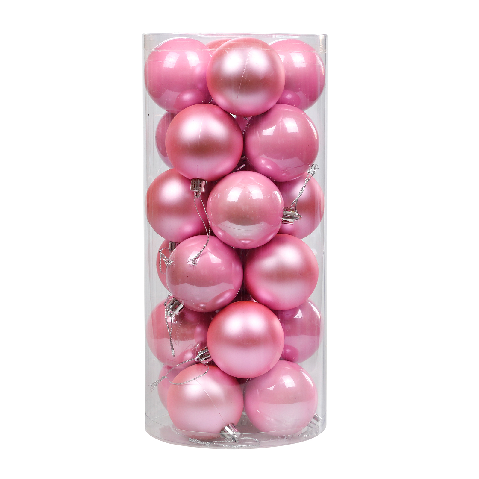 Baby Pink Christmas Baubles 80mm Pearl Matt - New Baubles