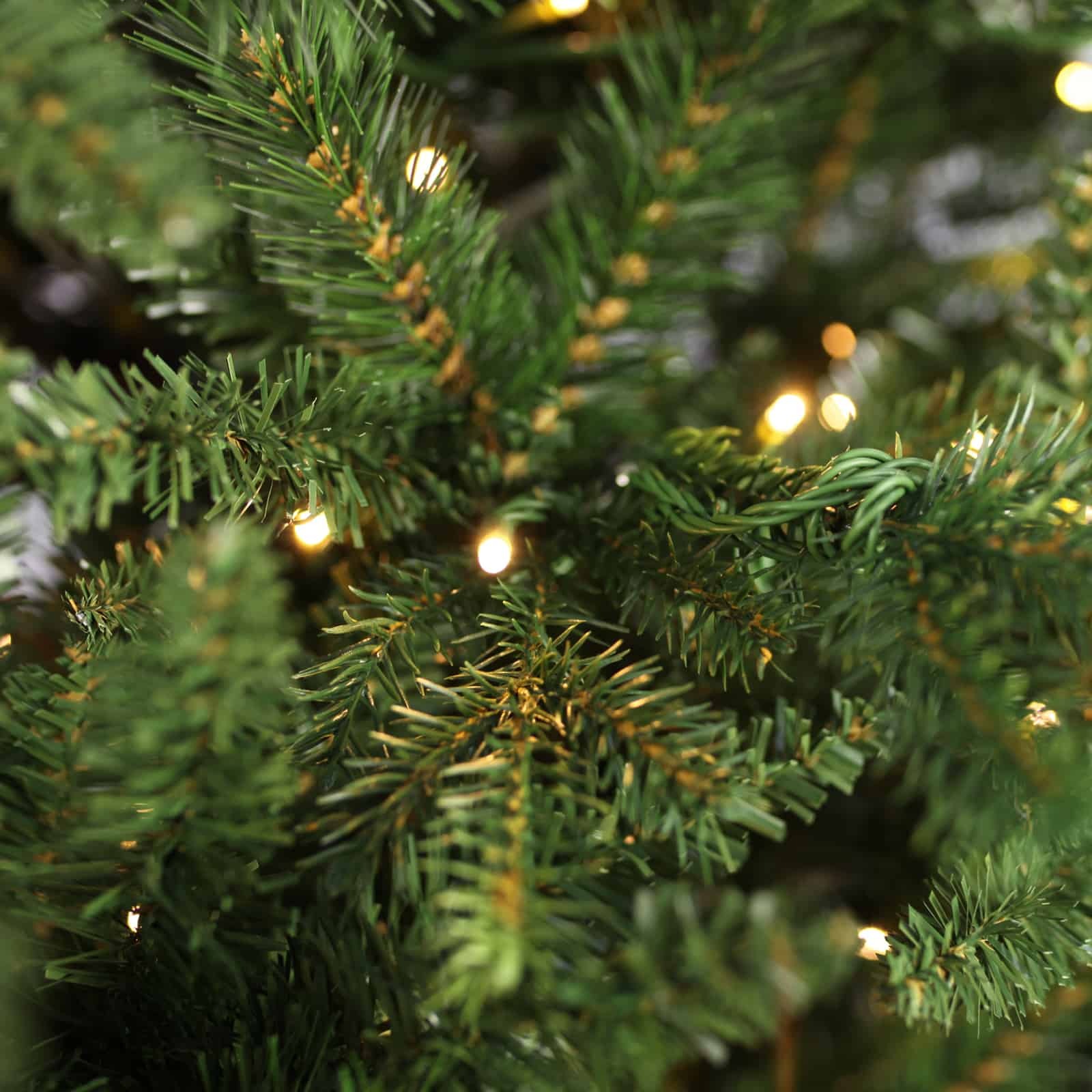 8ft 2.4m Pre Lit Christmas Tree Iowa 5716 Tips Green LED Warm White ...
