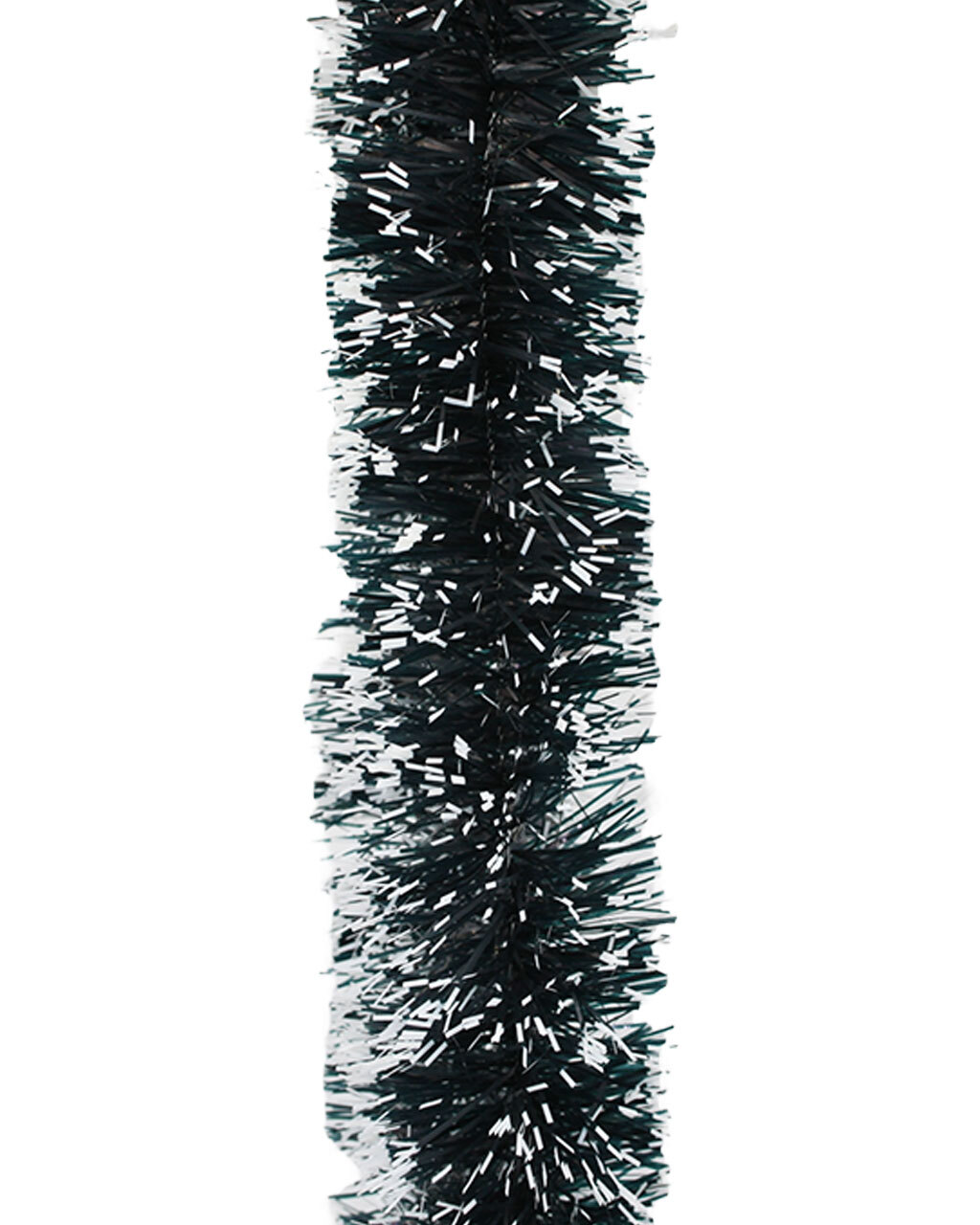 25m DARK GREEN WITH WHITE TIP Christmas Tinsel - 75mm wide - Amazing ...