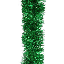 10m  GREEN  Christmas Tinsel  - 100mm Wide