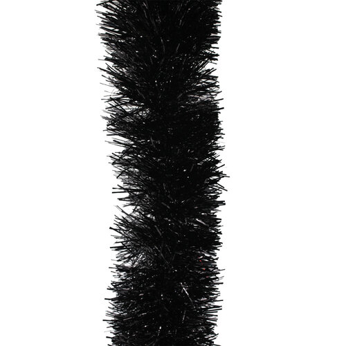10m BLACK Christmas Tinsel 200mm wide