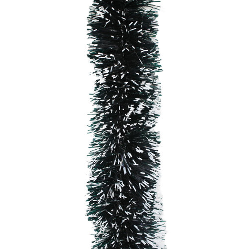 10m DARK GREEN with WHITE TIP Christmas Tinsel 200mm wide