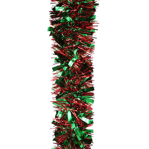 10m RED GREEN Mix Christmas Tinsel 75mm wide