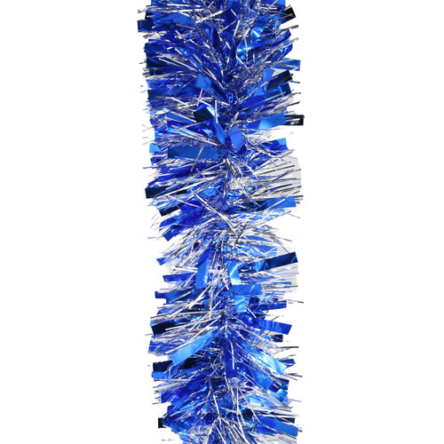 10m SILVER BLUE Christmas Tinsel 100mm  wide