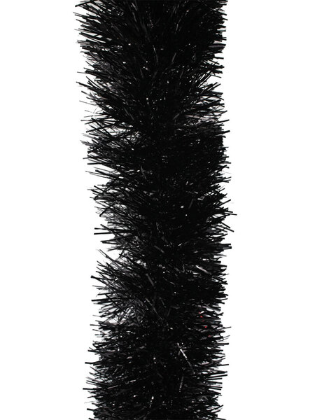 200m BLACK Christmas Tinsel 75mm wide