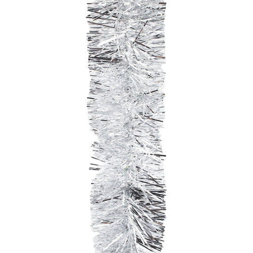 200m SILVER Christmas Tinsel 75mm wide