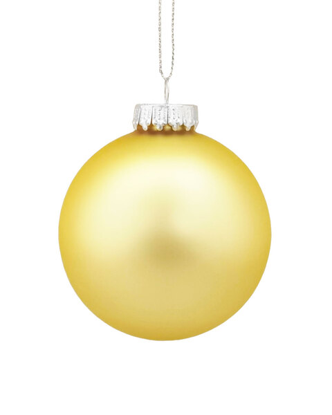 Soft Lemon Matt Single Glass Christmas Bauble