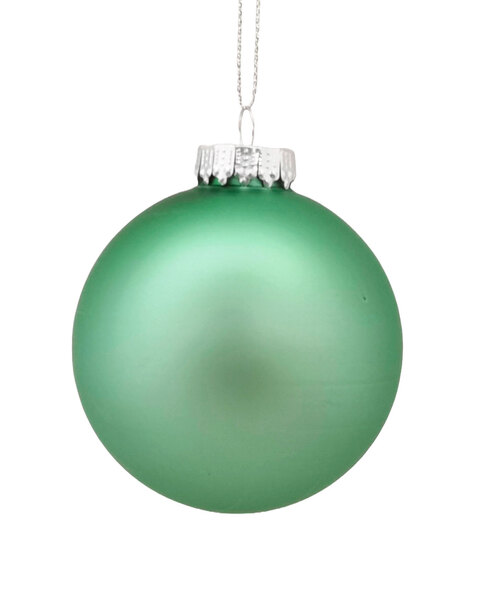 Soft Mint Green Matt Single Glass Christmas Bauble