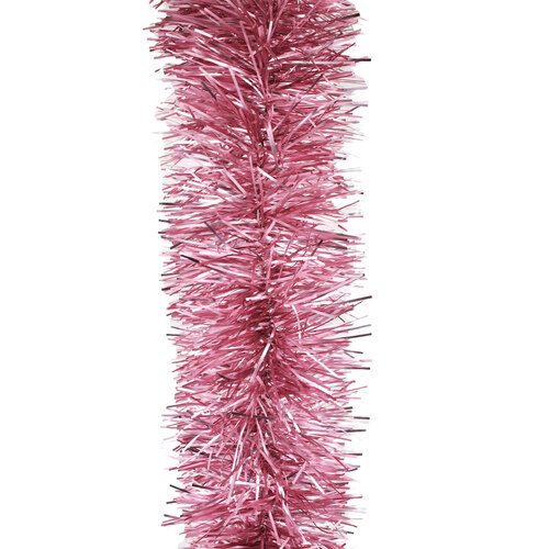 25m FROSTED PINK Christmas Tinsel 200mm wide
