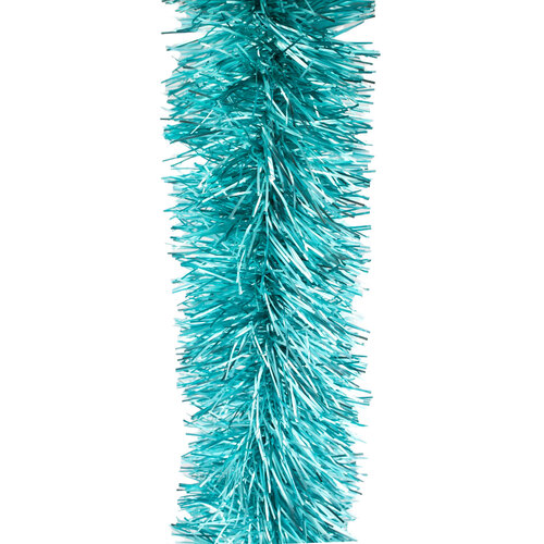 5M FROSTED TEAL Christmas Tinsel 75mm wide