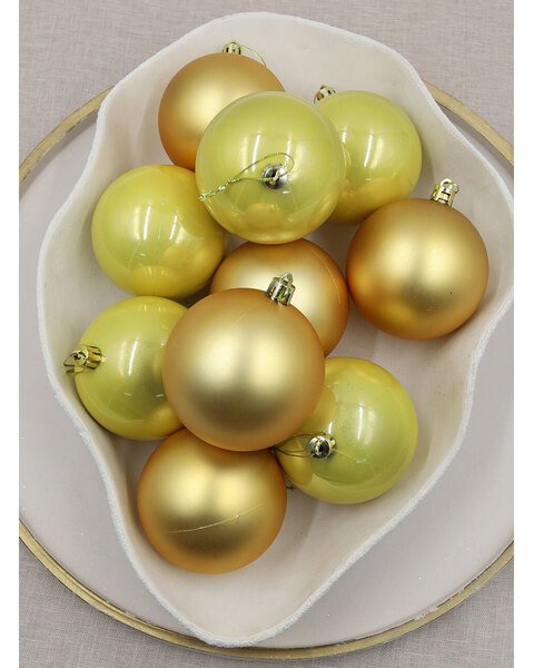 Gold Christmas Baubles 80mm Pearl Matt 48 Pack