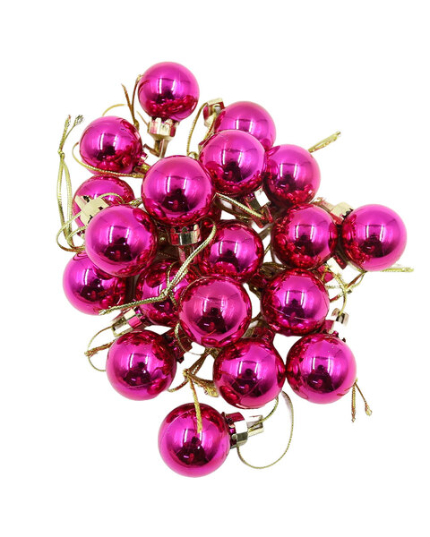 HOT PINK 25mm Christmas Baubles Gloss 18 pack