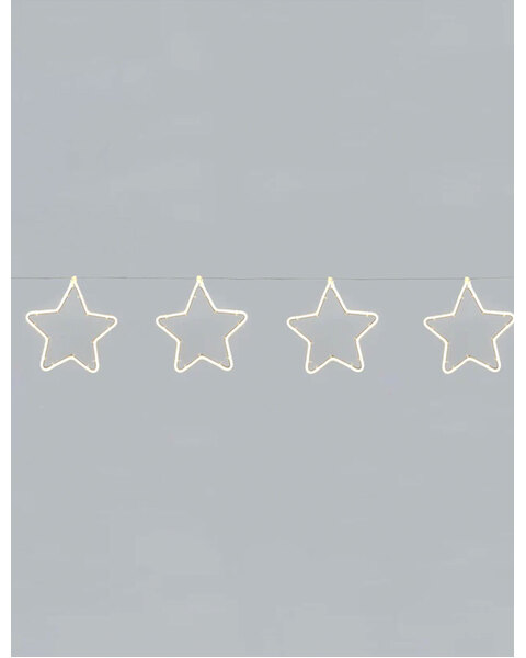 WARM WHITE Neon Christmas Motif Set of 5 Stars