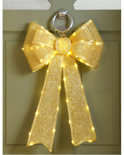 GOLD LED Battery Operated LED Lit Bow