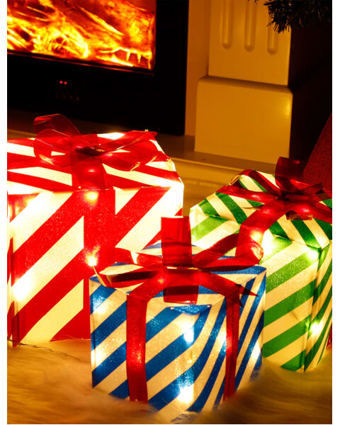 Christmas Motif Lit Gift Box