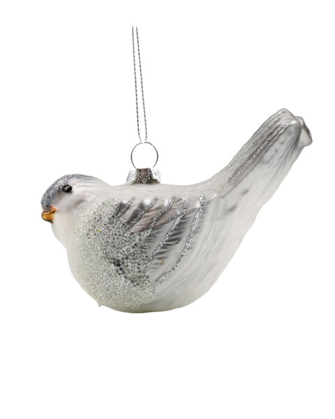 Hanging Silver Bird Tree Ornament 14cm