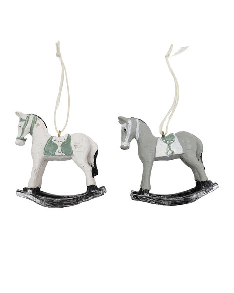 2 Horse Hanging Decorations 7.5cm