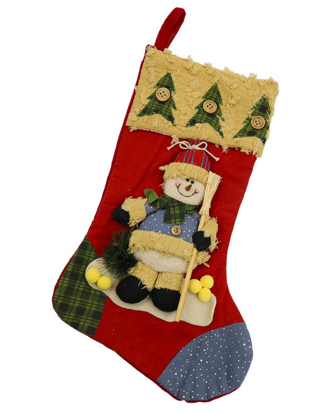 Christmas Stocking Red with snowman