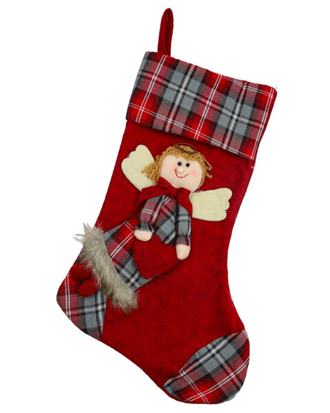 Christmas Stocking Red with Angel