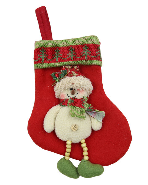 Snowman Christmas Mini Stocking 18cm - Red