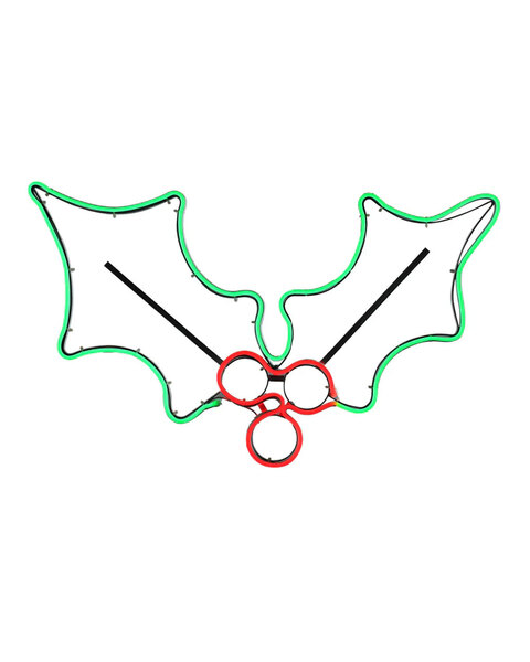 Multicolour Neon Christmas Motif Mistletoe