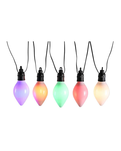 10 LED Multicoloured Fairy Lights Connectable Large Pinecone