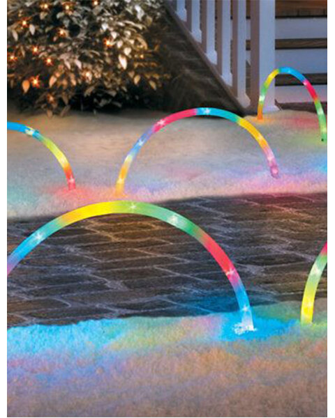 3 RGB Arch Pathway Lights Muliple Colours